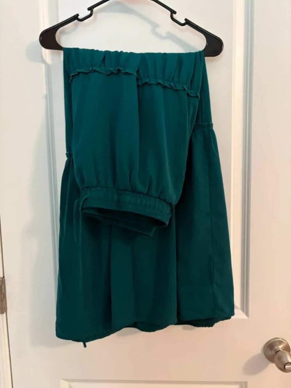 Teal layered maxi skirt